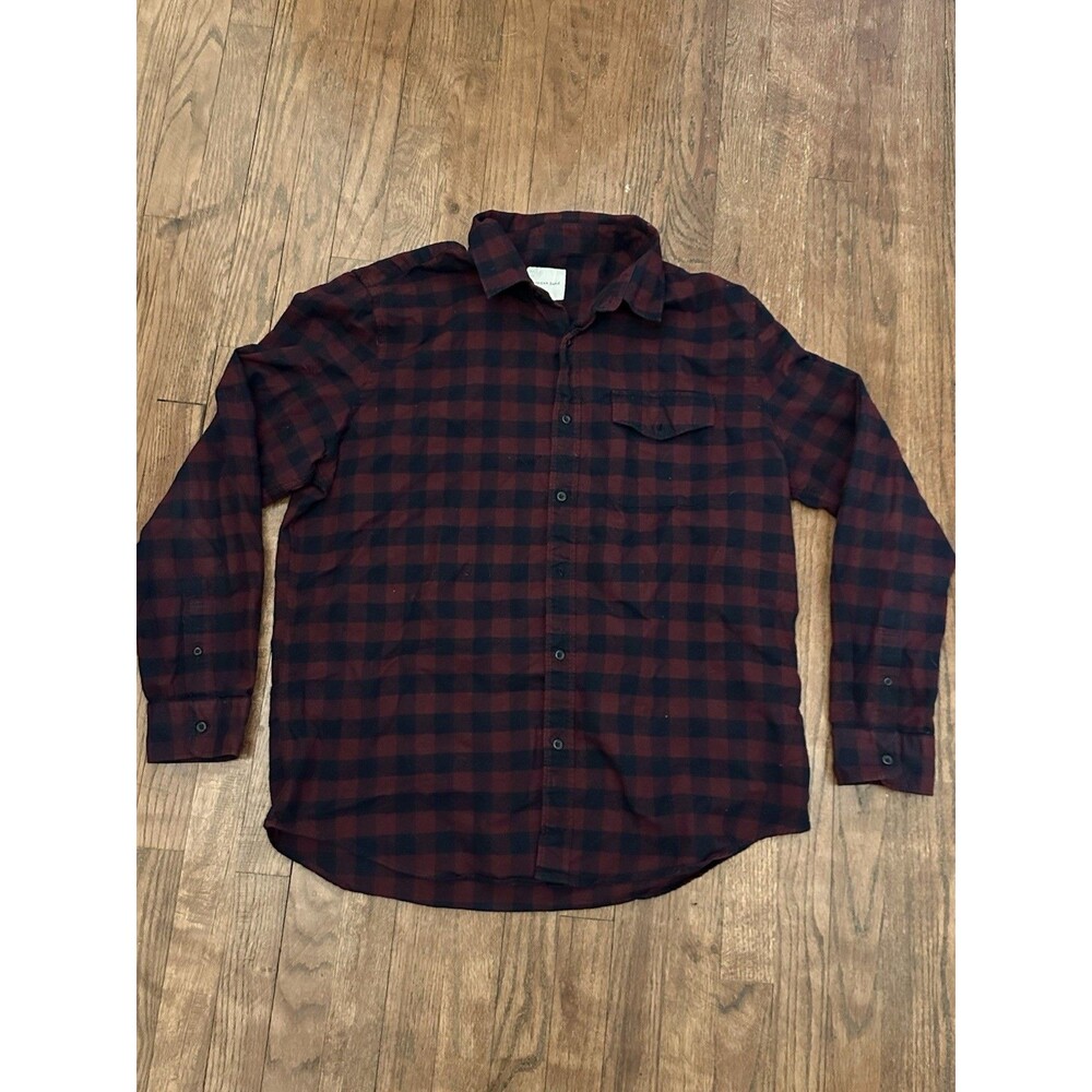 American‎ Eagle Shirt Mens XL Red And Black Plaid Long Sleeve Button Up